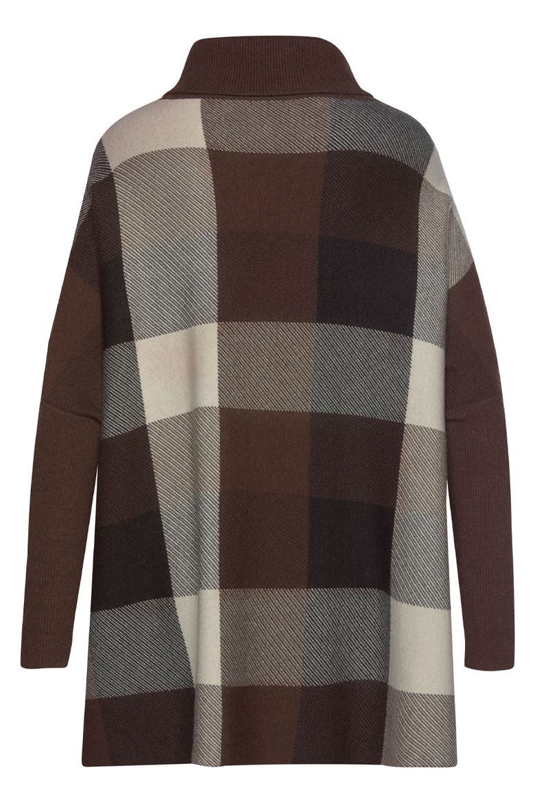 Checked Oversized Sweater, Alternate, color, Brown Multi