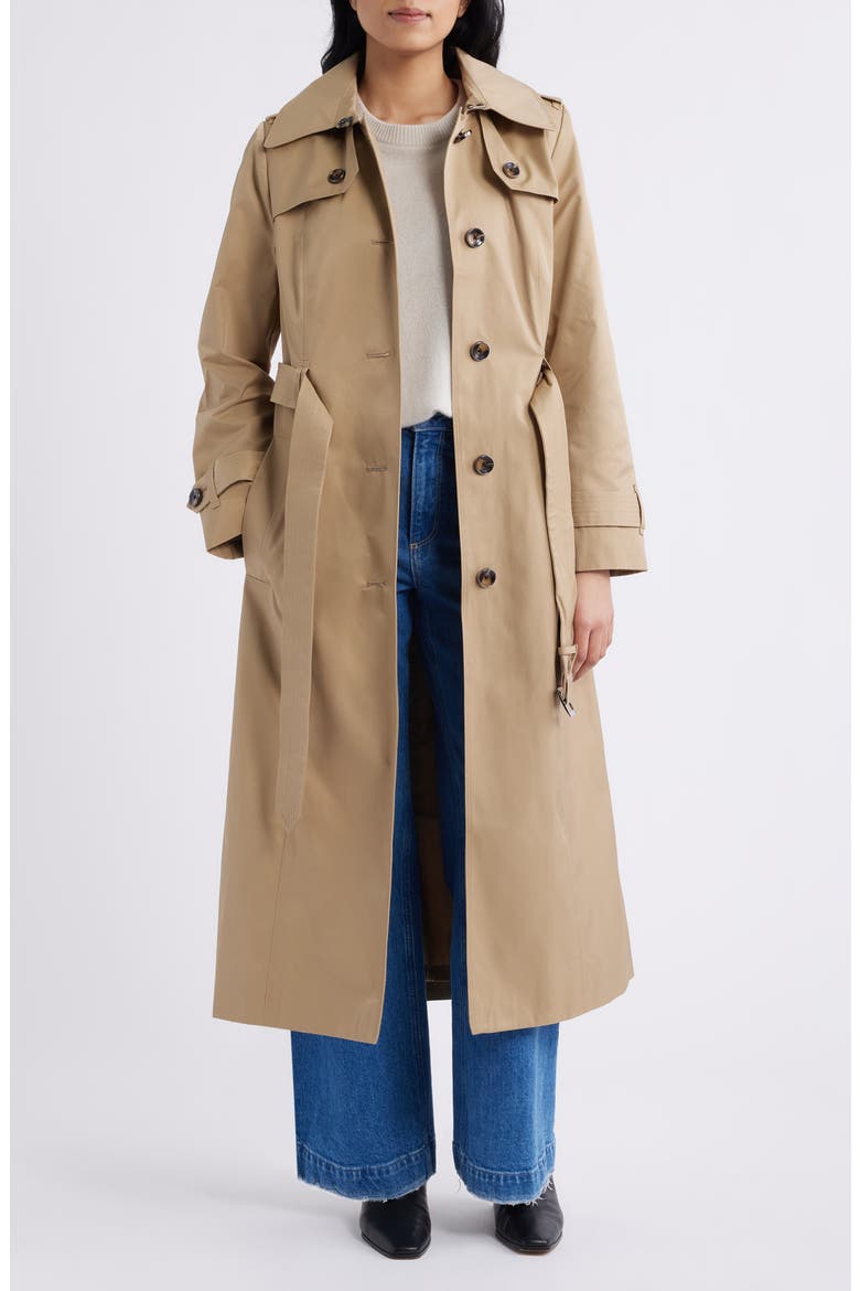 Cotton Blend Trench Coat, Alternate, color, BRITISH KHAKI
