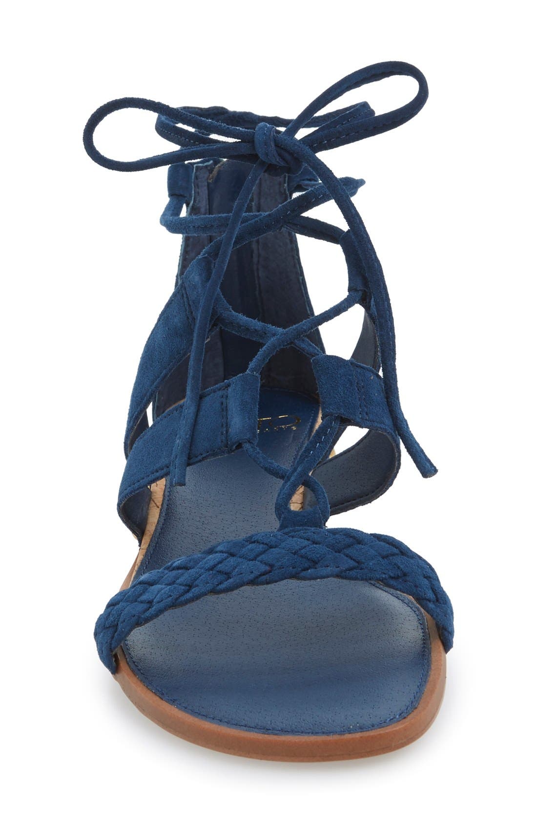 'Pierson' Lace-Up Sandal, Alternate, color, BLUE SUEDE