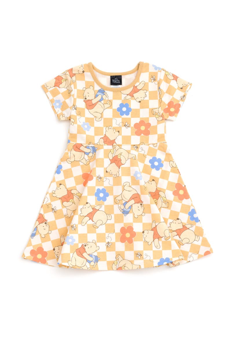 Short Sleeve Skater Dress, Main, color, Winnie the Pooh Yellow