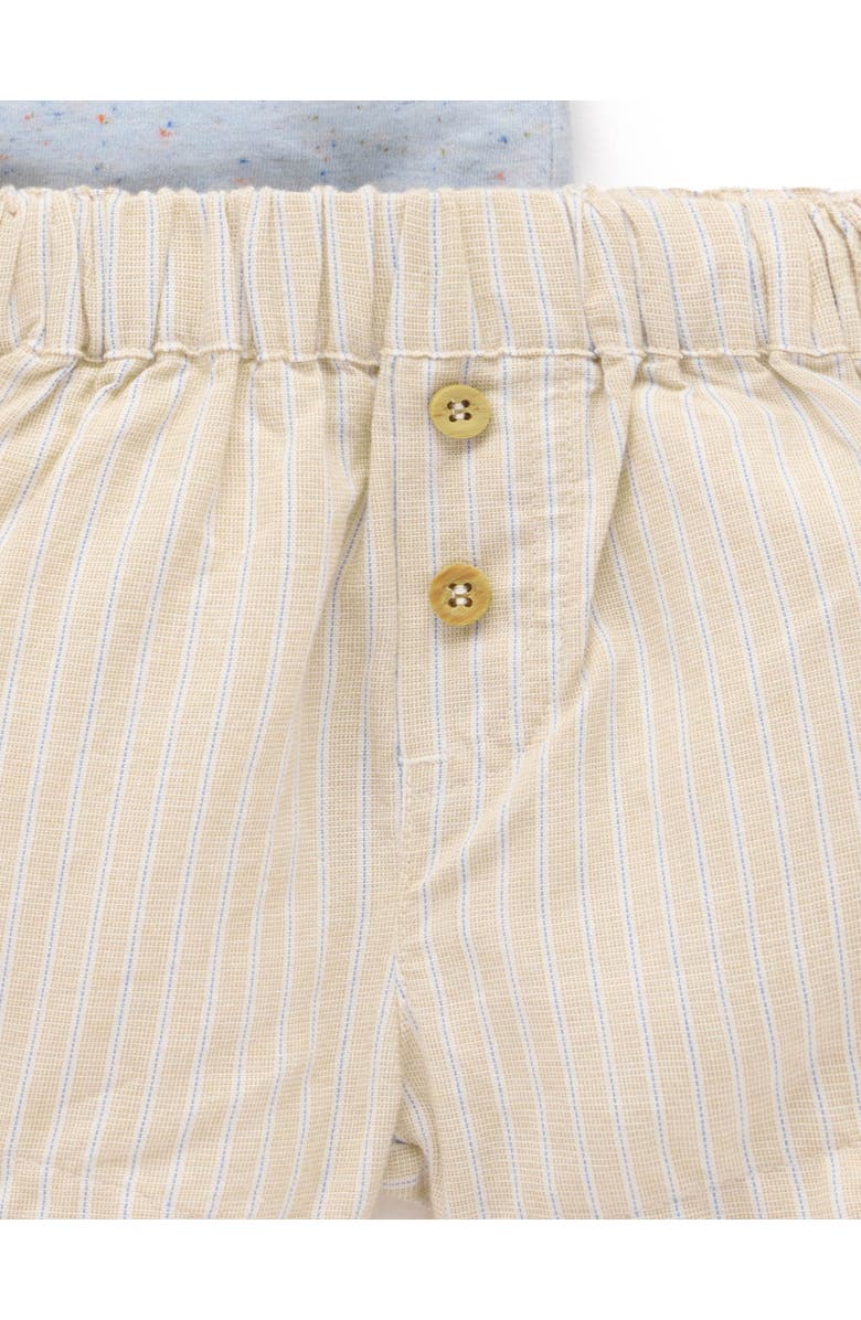Purebaby Linen Blend Short and Tee Set, Alternate, color, Taco Stripe
