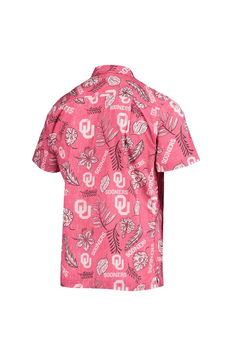 Wes & Willy Men's Wes & Willy Crimson Oklahoma Sooners Vintage Floral Button-Up Shirt, Alternate, color,