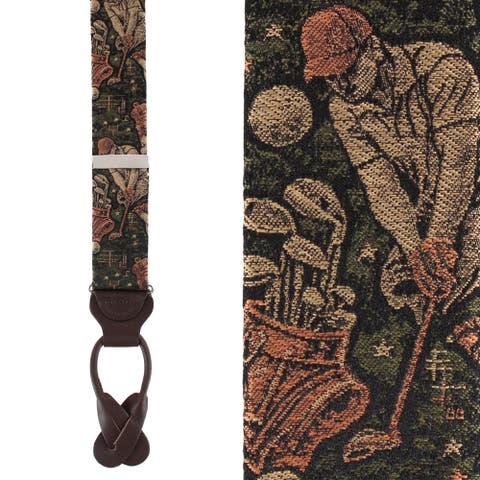 It's a Birdie Golf Silk Novelty Button End Suspenders