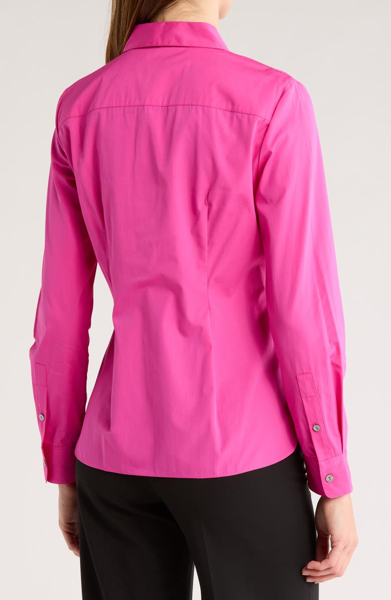 Theory Fitted Long Sleeve Button-Up Shirt, Alternate, color, Carnation