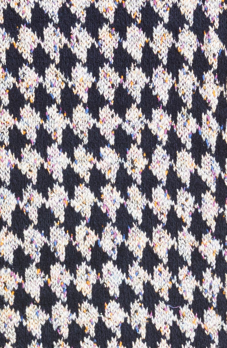 Etro Metallic Houndstooth Tweed Jacquard Cardigan, Alternate, color, 