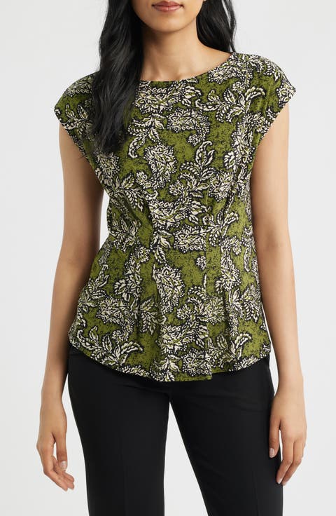 Print Cap Sleeve Top