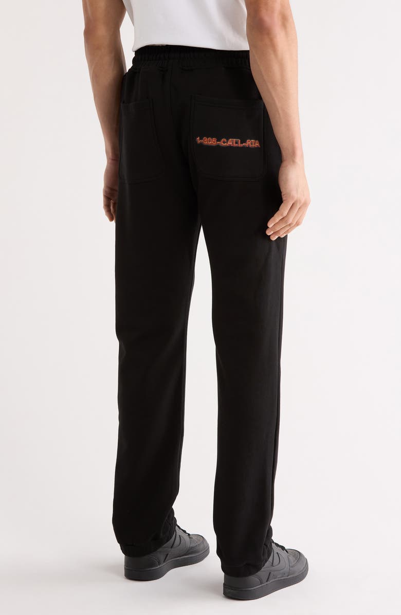 RtA Owen Neon Logo Cotton Sweatpants, Alternate, color, Black Neon Logo