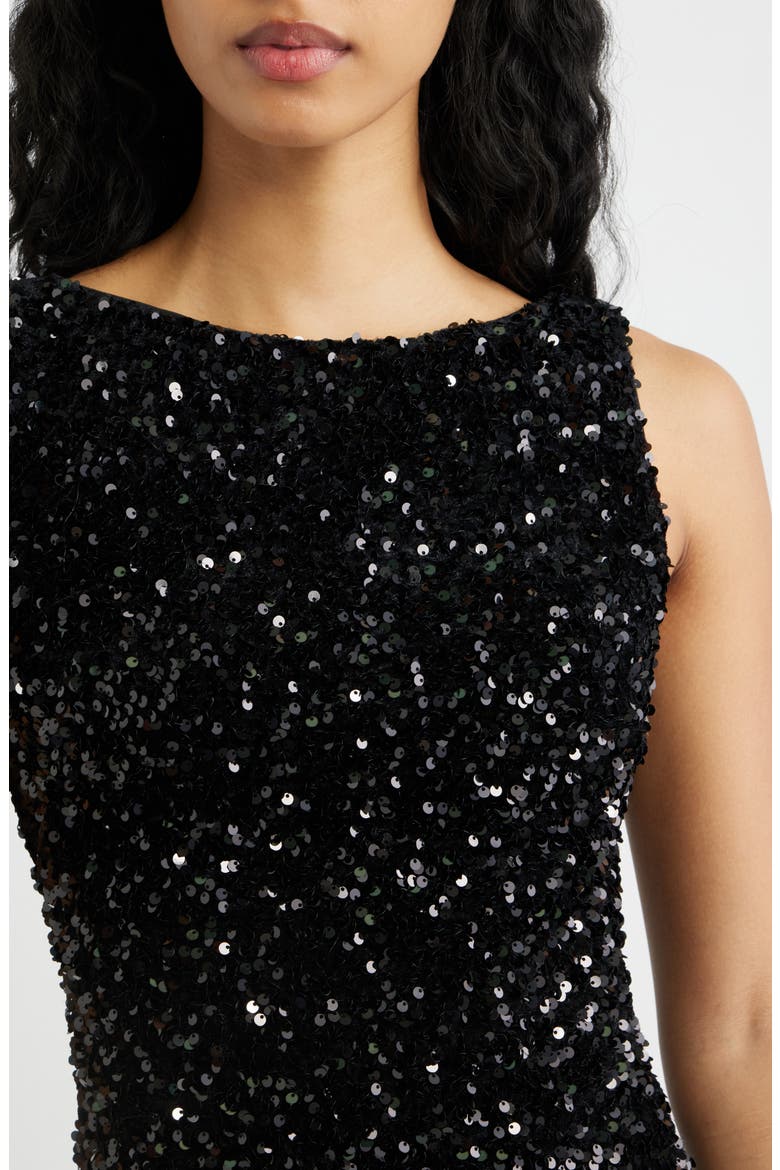 Cinematic Sequin Minidress, Alternate, color, BLACK