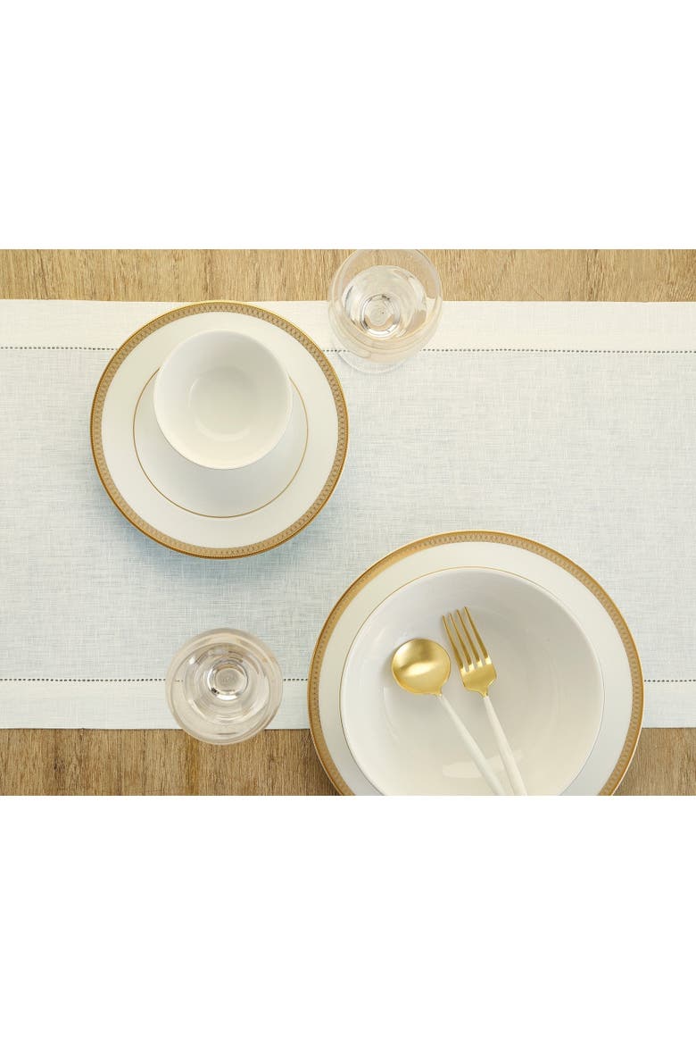 Linen Table Runner - Classic Hemstitch, Alternate, color, Ivory