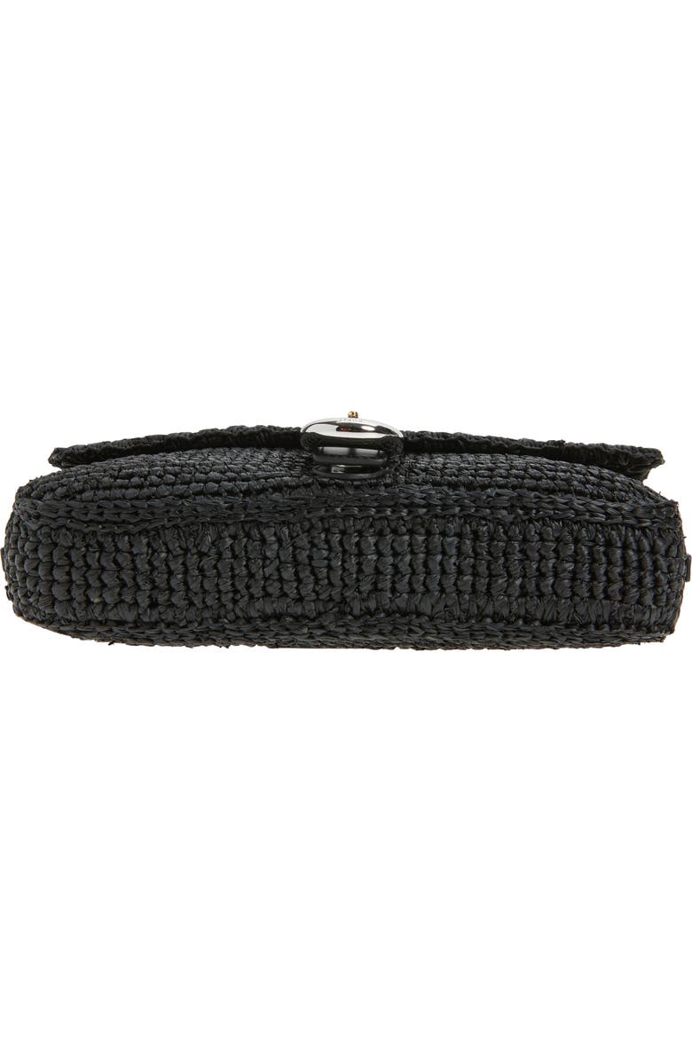 STAUD Harlow Raffia Shoulder Bag, Alternate, color, Black