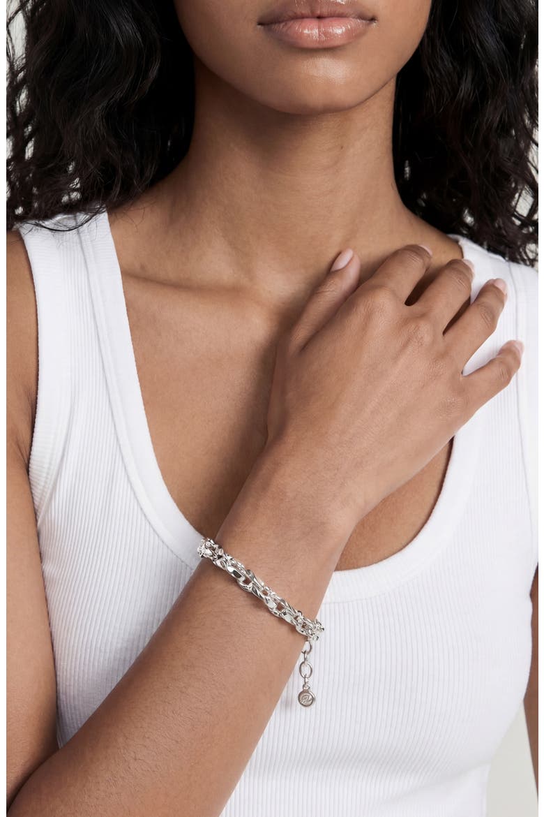 Sculpted Links Bracelet, Alternate, color, SILVER