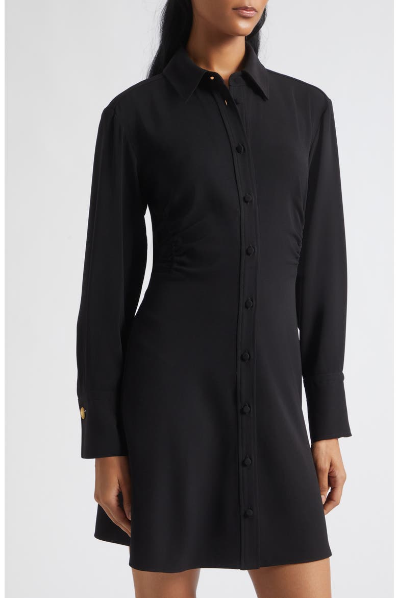 Shiloh Ruched Shirtdress, Alternate, color, BLACK