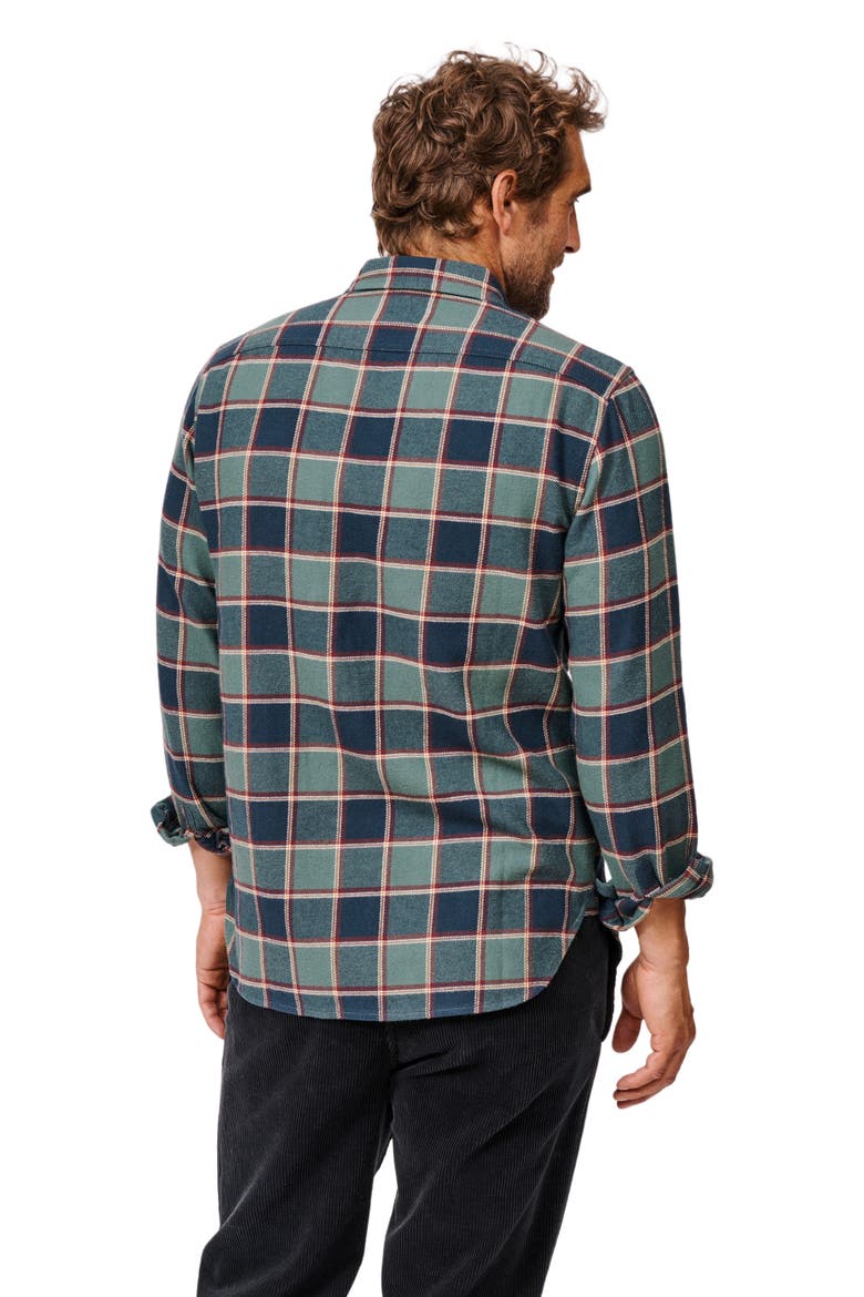Crowle Button Up Flannel Shirt, Alternate, color, Dark Green Check