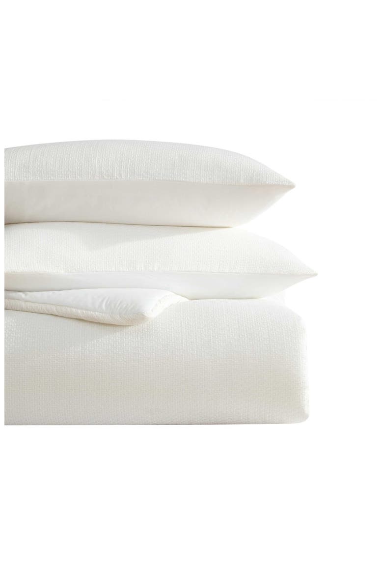 Threaded Basketweave Comforter & Shams Set, Main, color, WHITE