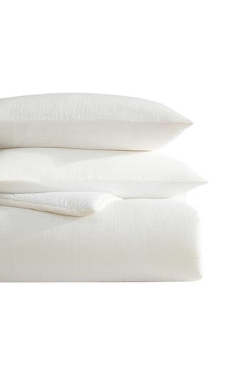 Vera Wang Threaded Basketweave Comforter & Shams Set In White