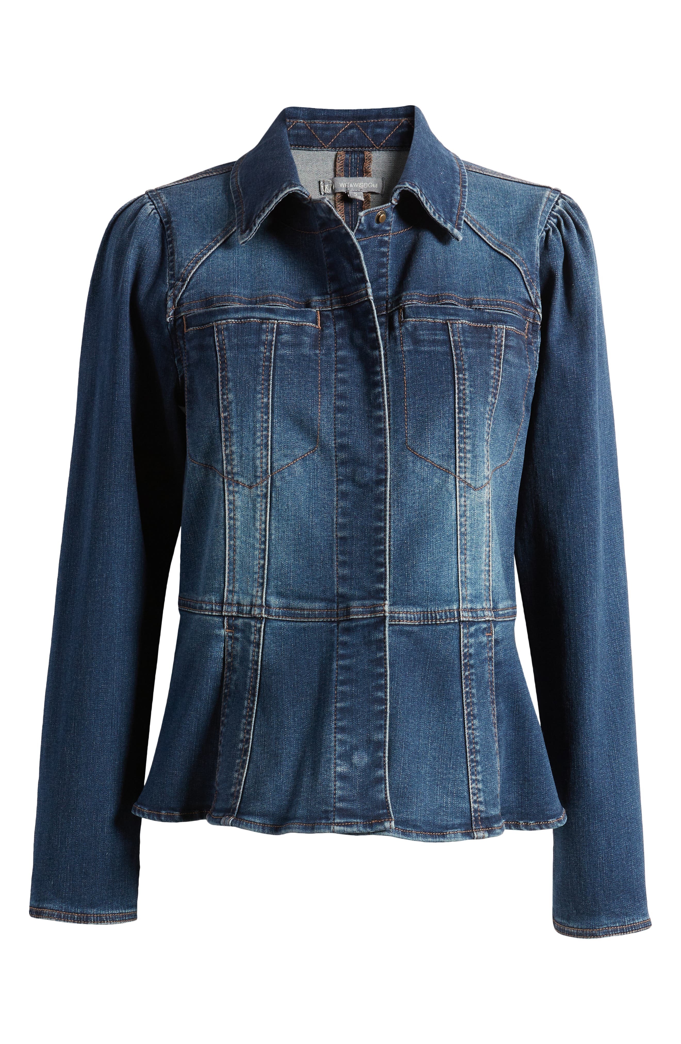 Женские Wit & Wisdom Peplum Denim Jacket — фото 6