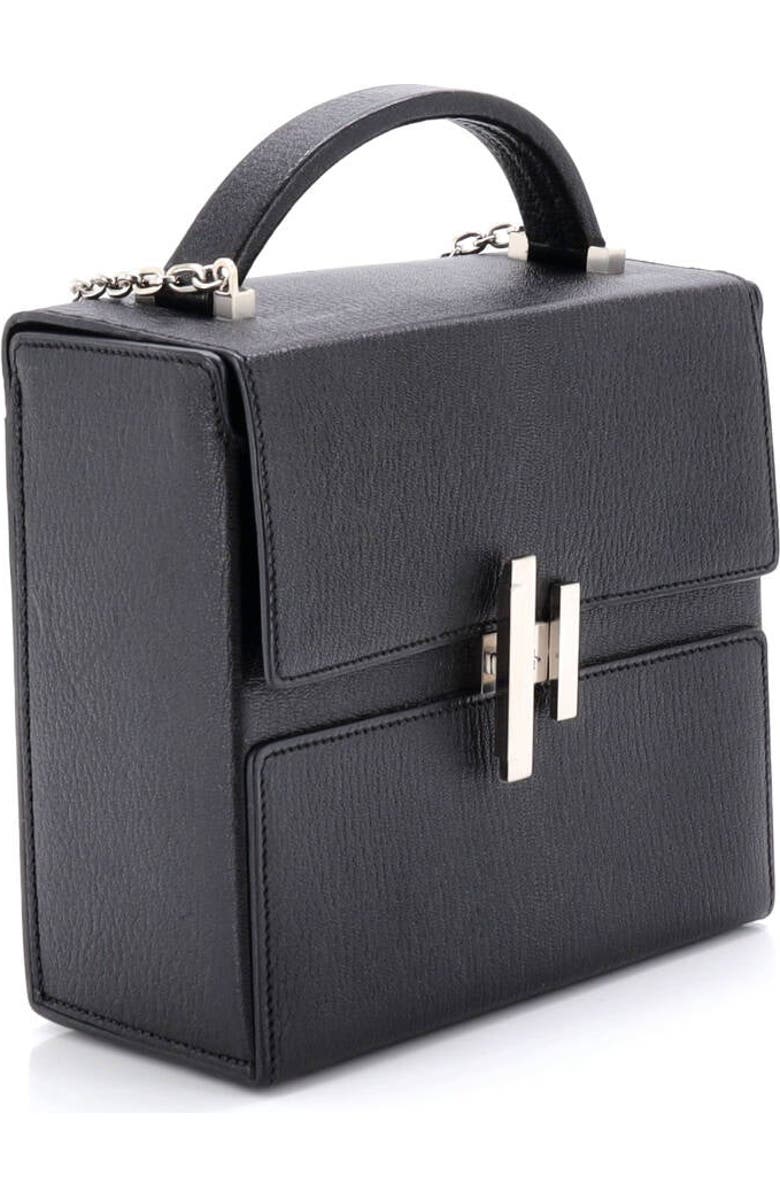 Pre-Owned Hermes Cinhetic Top Handle Bag Verso Chevre Mysore, Alternate, color, Verso - Noir/Bleu Electrique