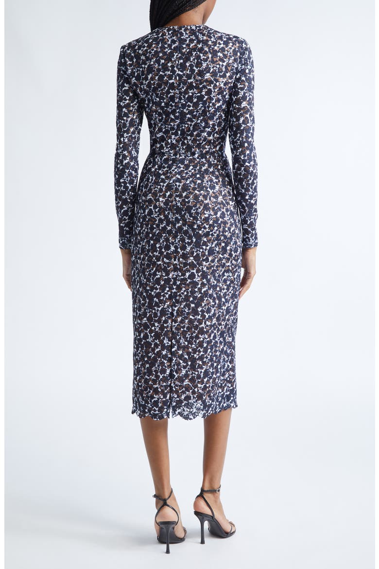 Shadow Floral Lace Long Sleeve Sheath Dress, Alternate, color, MIDNIGHT/ OPTIC WHITE