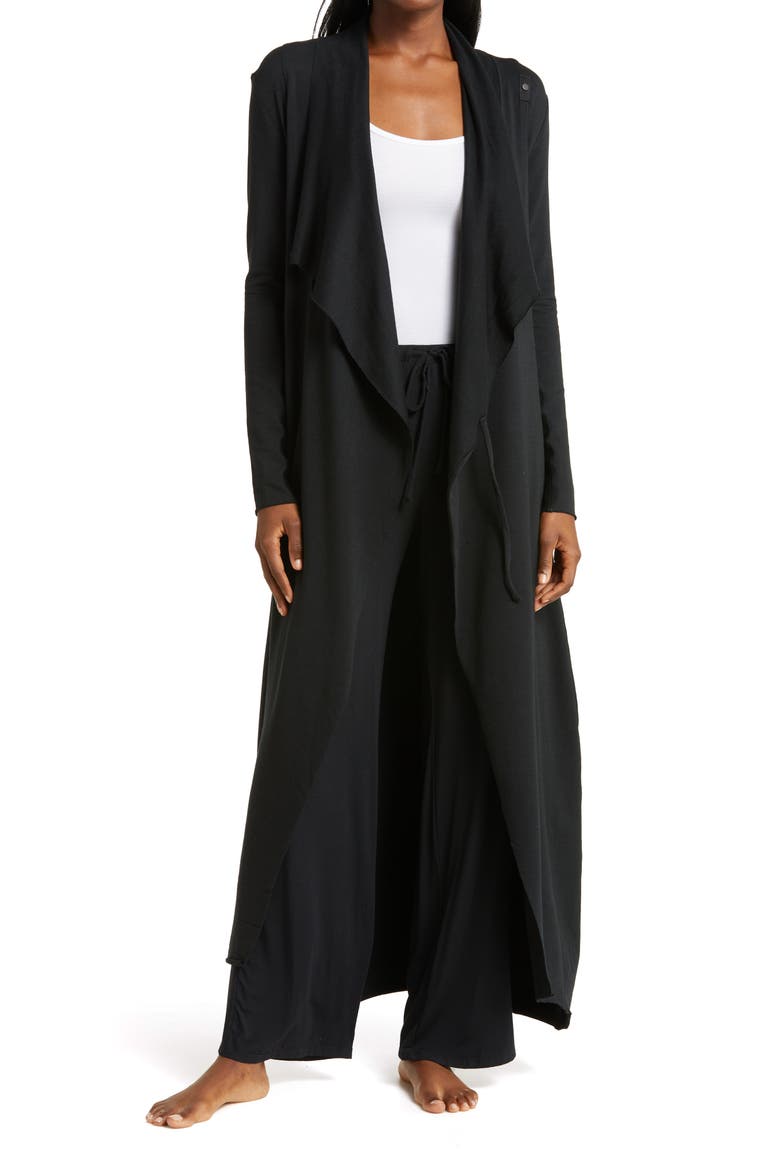 Stretch Pima Cotton & Modal Robe, Main, color, IMMERSED BLACK