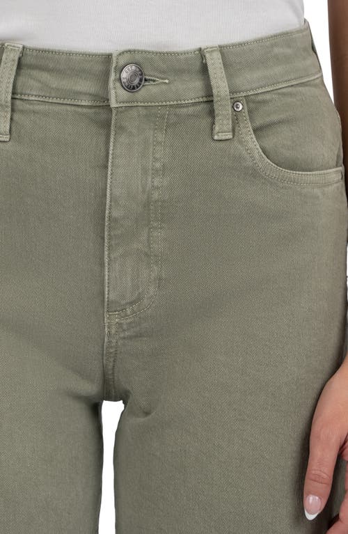 Kut From The Kloth Hailey Raw Hem Denim Bermuda Shorts In Green