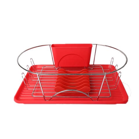 17 Inch Dish Rack with Detachable Utensil holder and a 6 Attachable Plate Positioner