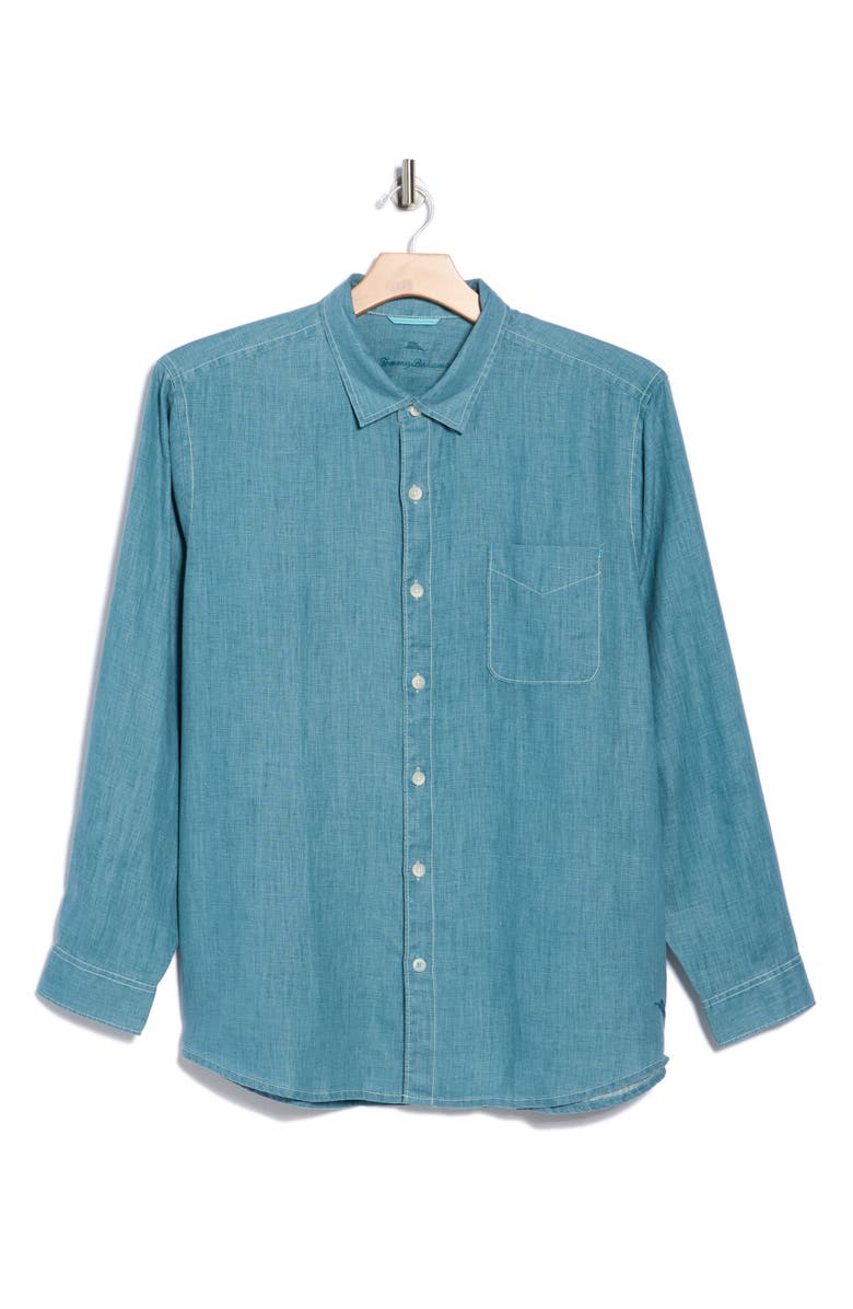 Tommy Bahama Sea Glass Breezer Original Fit Linen Shirt, Alternate, color, Belle Blue