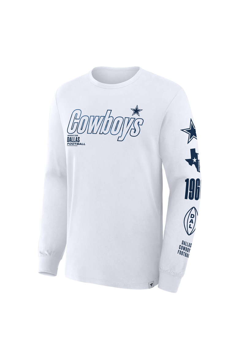Men's Fanatics White Dallas Cowboys Checkdown Pass Long Sleeve T-Shirt, Alternate, color, White