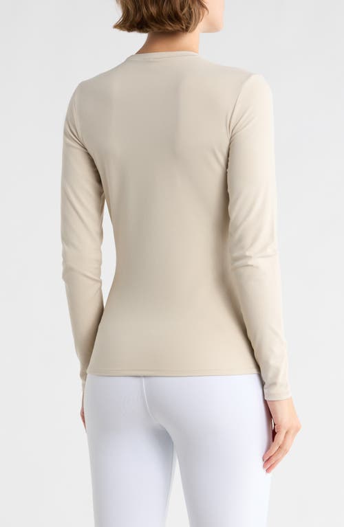 Yogalicious Ultra Lush Zena Fitted Long Sleeve T-shirts In Neutral