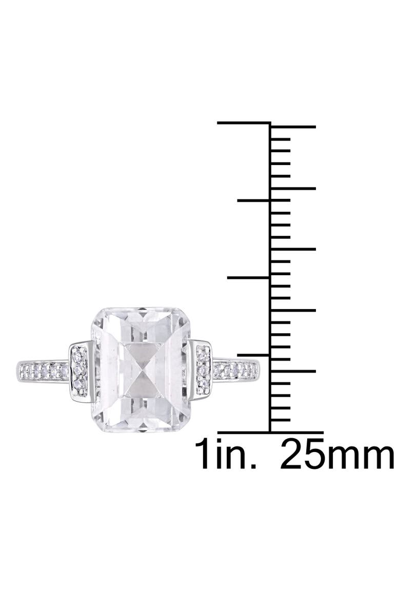 Julianna B. Asscher Cut White Topaz & Diamond Halo Ring, Alternate, color, Sterling Silver
