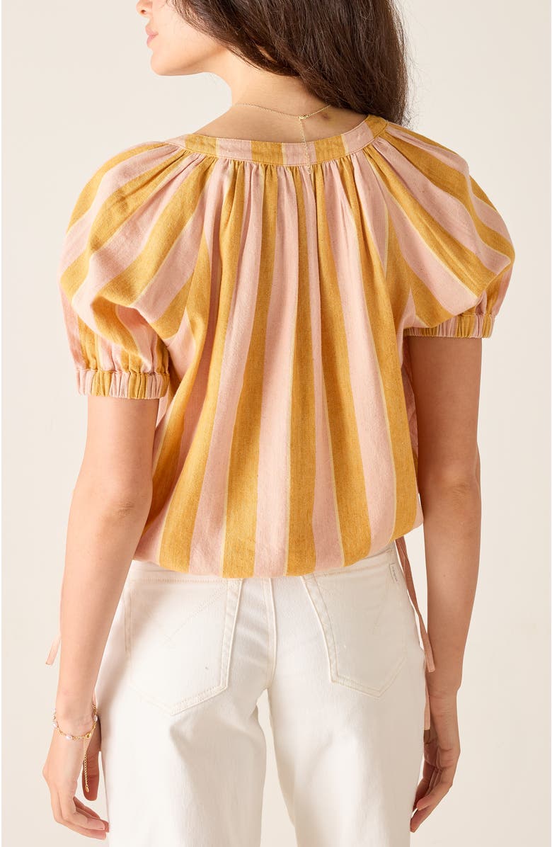 Voyageur by MERSEA Poete Short Sleeve Top, Alternate, color, Apricot Stripe