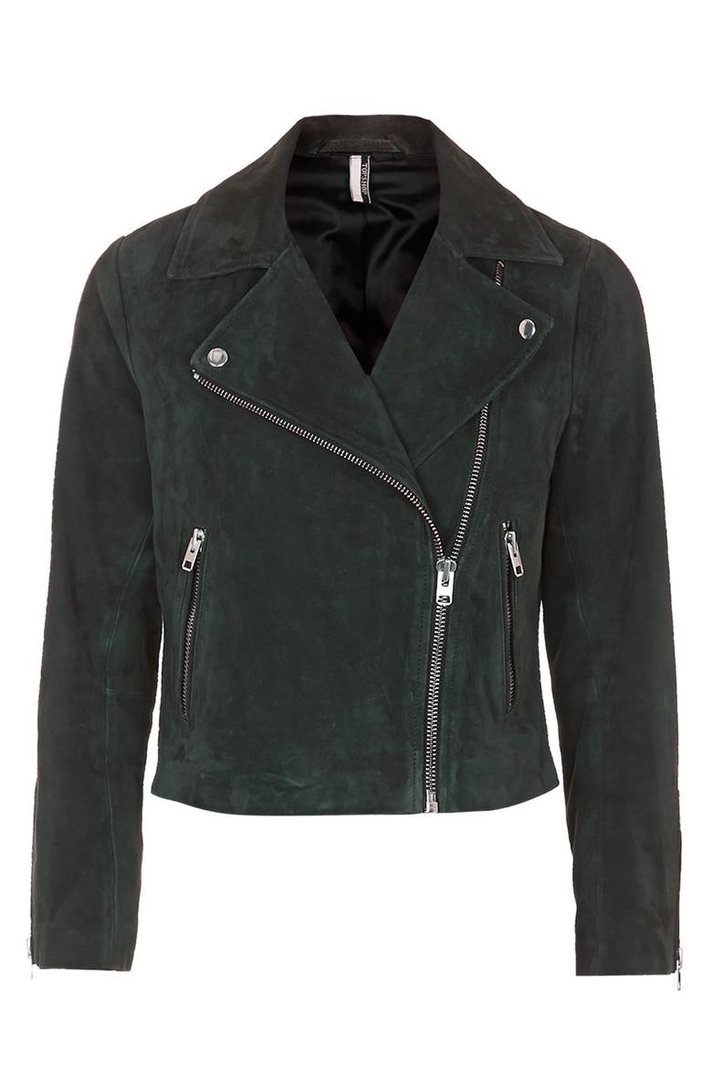 Topshop Suede Caddy Jacket, Alternate, color,