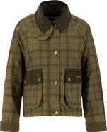 Barbour Beadnell Tartan Waxed Cotton Crop Jacket