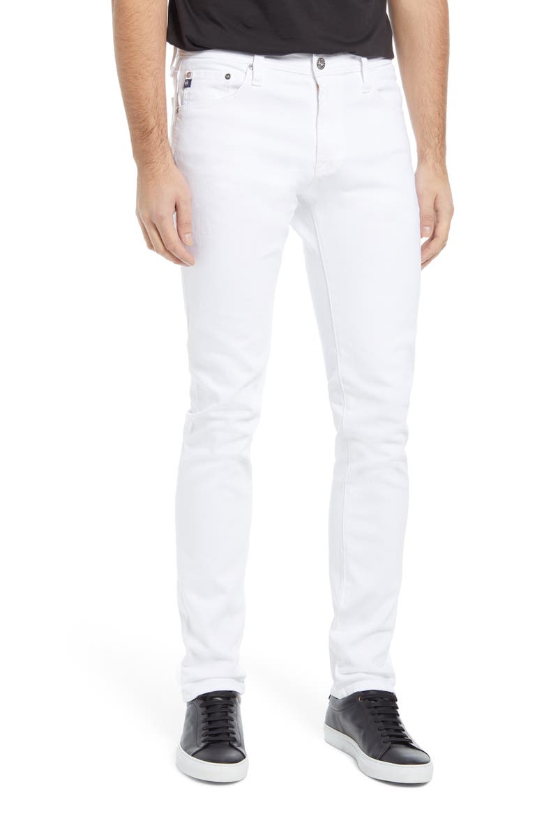 Tellis Slim Fit Stretch Jeans, Main, color, WHITE
