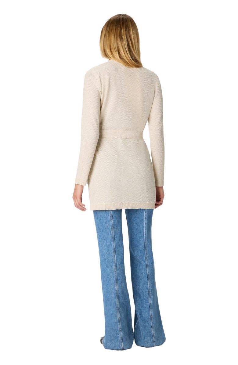 Missoni Chevron Pattern Belted Cardigan, Alternate, color, Beige