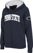 COLOSSEUM Women's Stadium Athletic Navy Penn State Nittany Lions Arched Name Full-Zip Hoodie