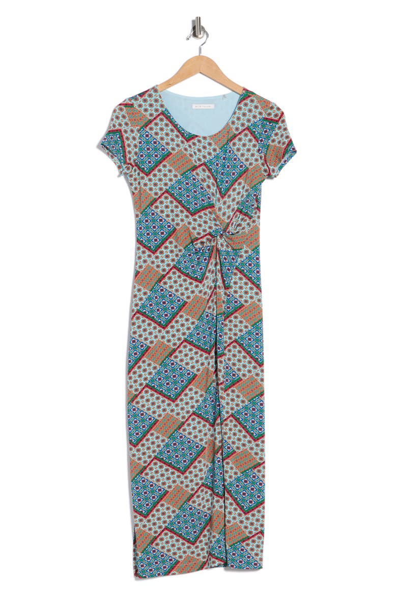 Melissa Printed Midi Dress, Alternate, color, TROPEZ TILE
