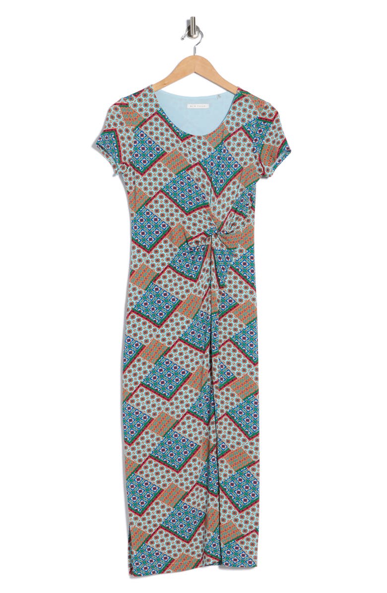 Elie Tahari Melissa Printed Midi Dress, Alternate, color, Tropez Tile