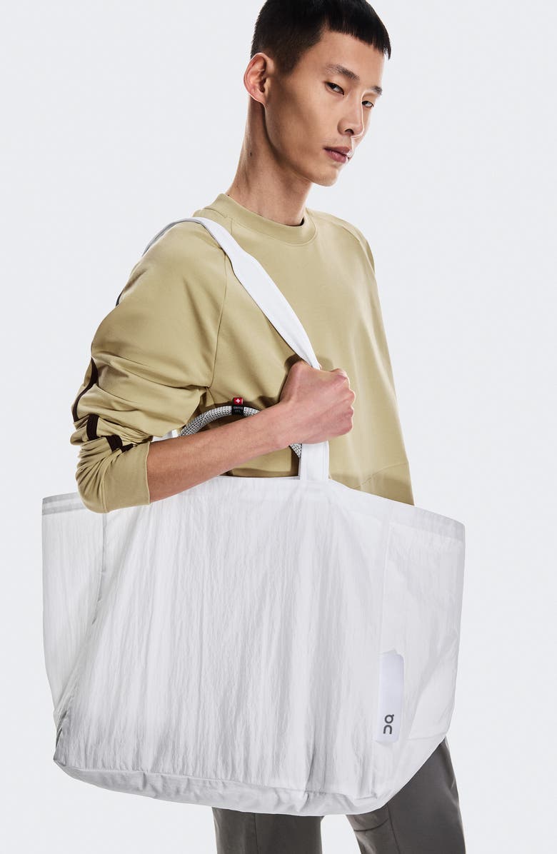 On 60L Water Resistant Nylon Cargo Pack Tote, Alternate, color, White