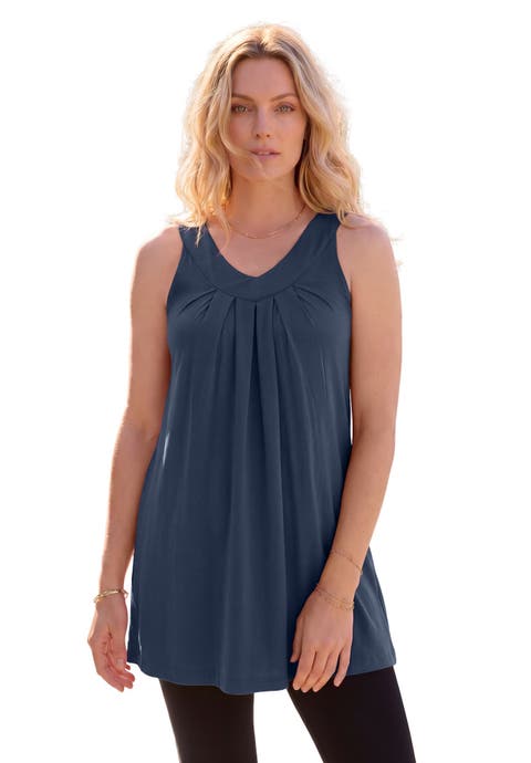 Plus Size Ultimate Pleated Tunic Tank