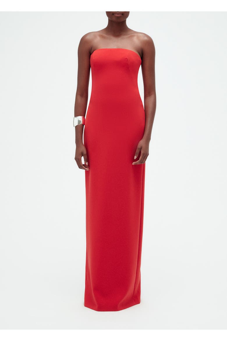 Stretch Crepe Column Dress, Main, color, Persimmon