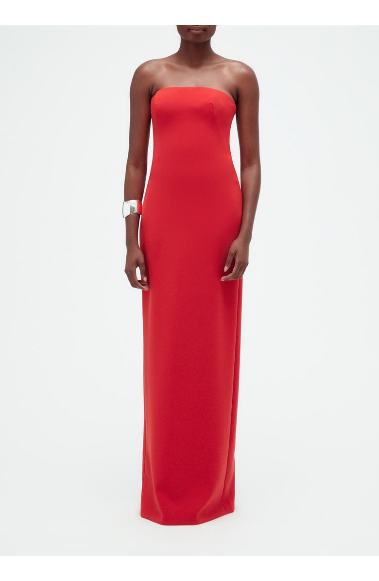 Amsale Stretch Crepe Column Dress, Main, color, Persimmon
