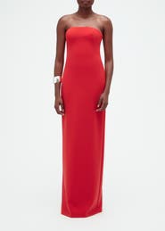 Amsale Stretch Crepe Column Dress