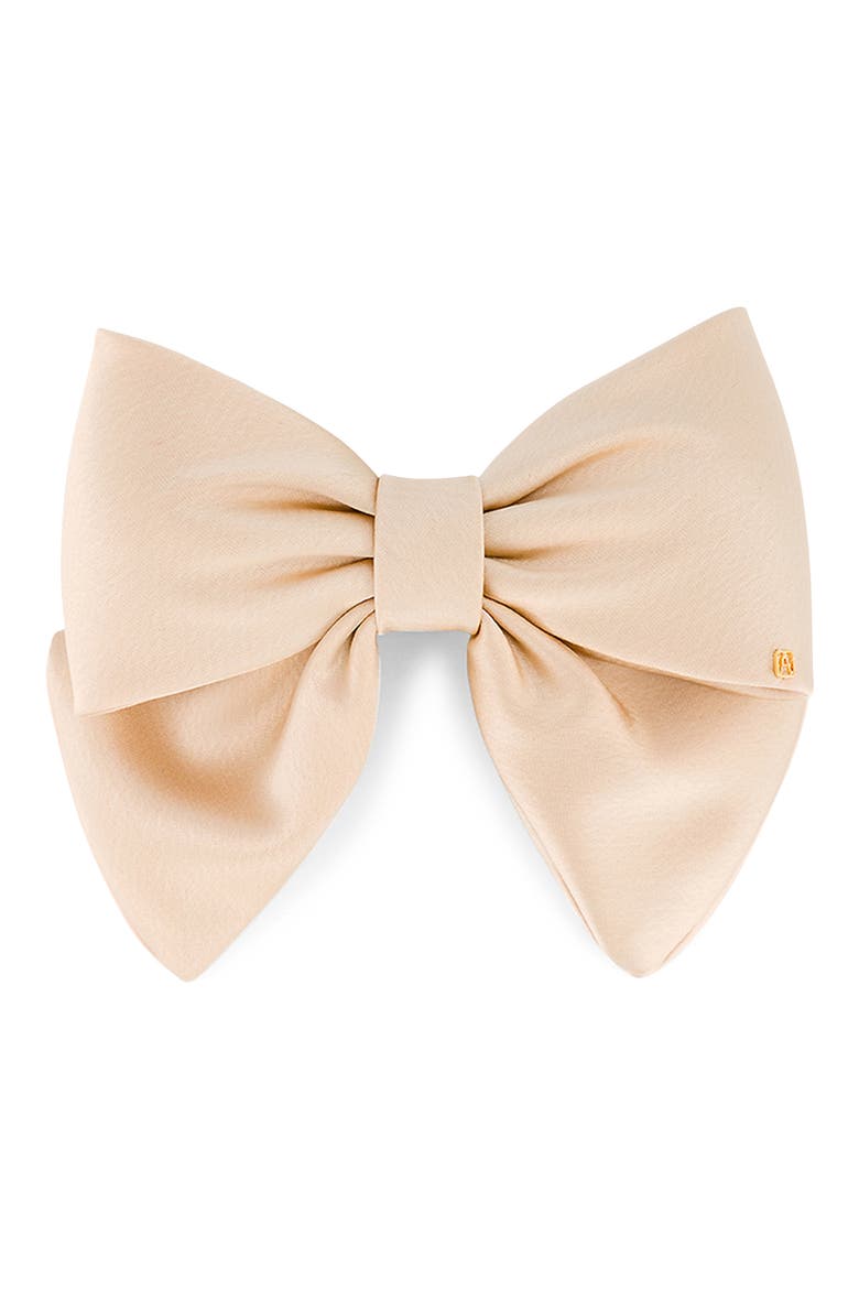 Bow Barrette, Main, color, BEIGE
