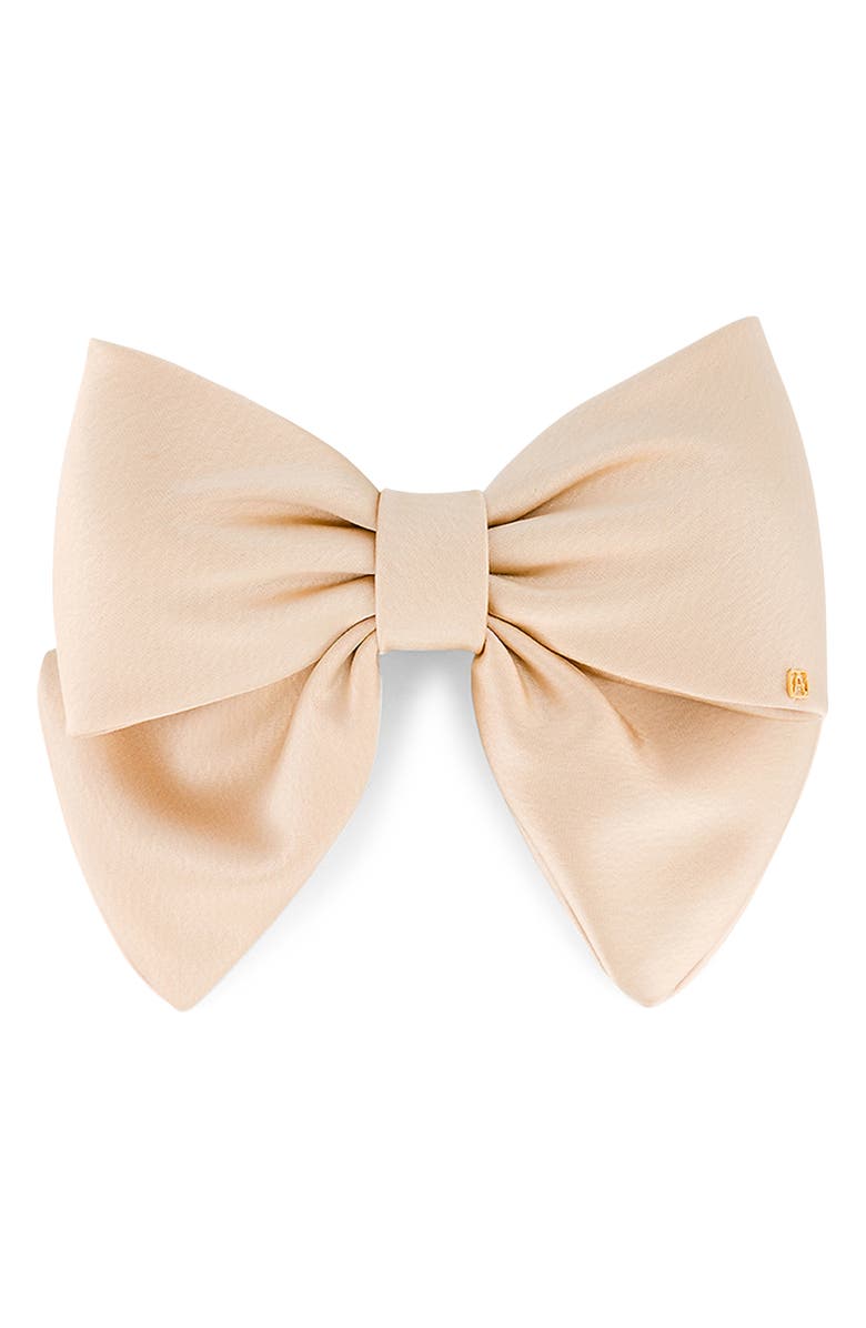 Alexandre de Paris Bow Barrette, Main, color, Beige