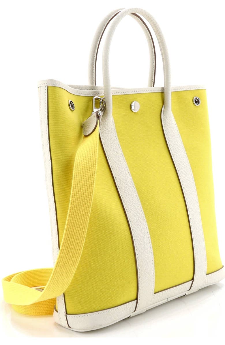 Pre-Owned Hermes Garden File Tote Toile and Leather 28, Alternate, color, Lime