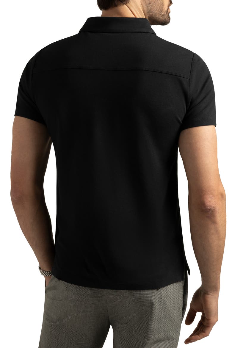 Biscayne Slim Fit Cotton Blend Piqué Golf Polo, Alternate, color, BLACK BEAUTY