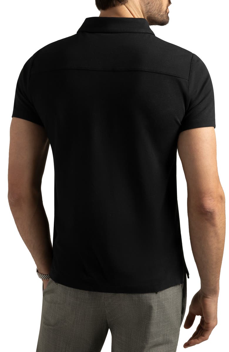 Hypernatural Biscayne Slim Fit Cotton Blend Piqué Golf Polo, Alternate, color, Black Beauty