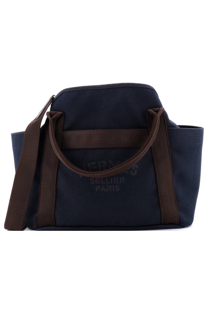 Pre-Owned Hermes Sac De Pansage Groom Handbag Canvas, Main, color, Bleu Nuit