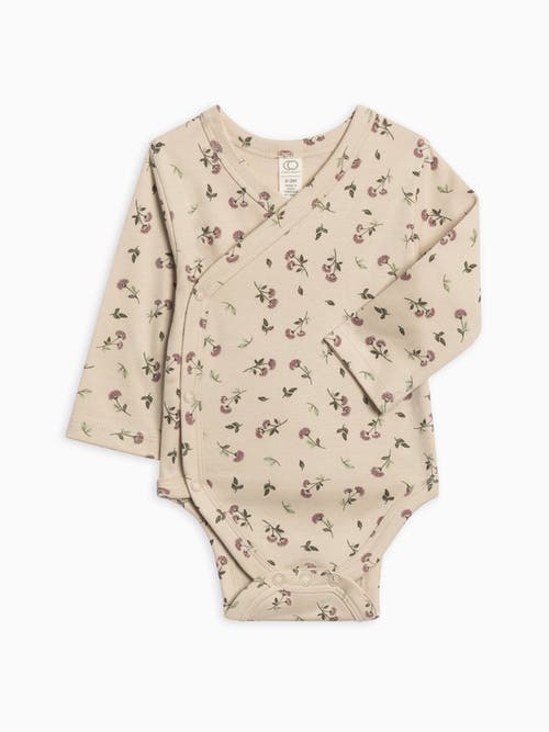 Colored Organics Organic Kai Kimono Bodysuit In Neutral