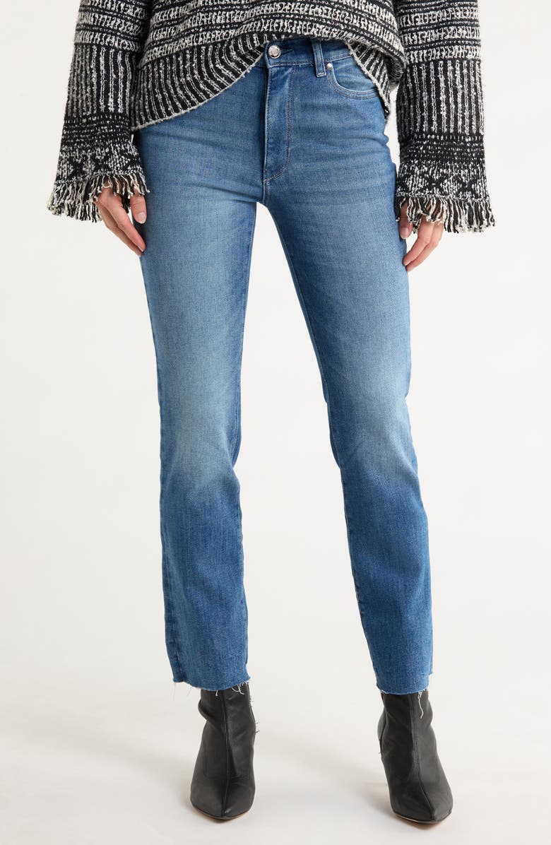 JASON WU Raw Hem Straight Leg Jeans, Main, color, Palm Springs Blue